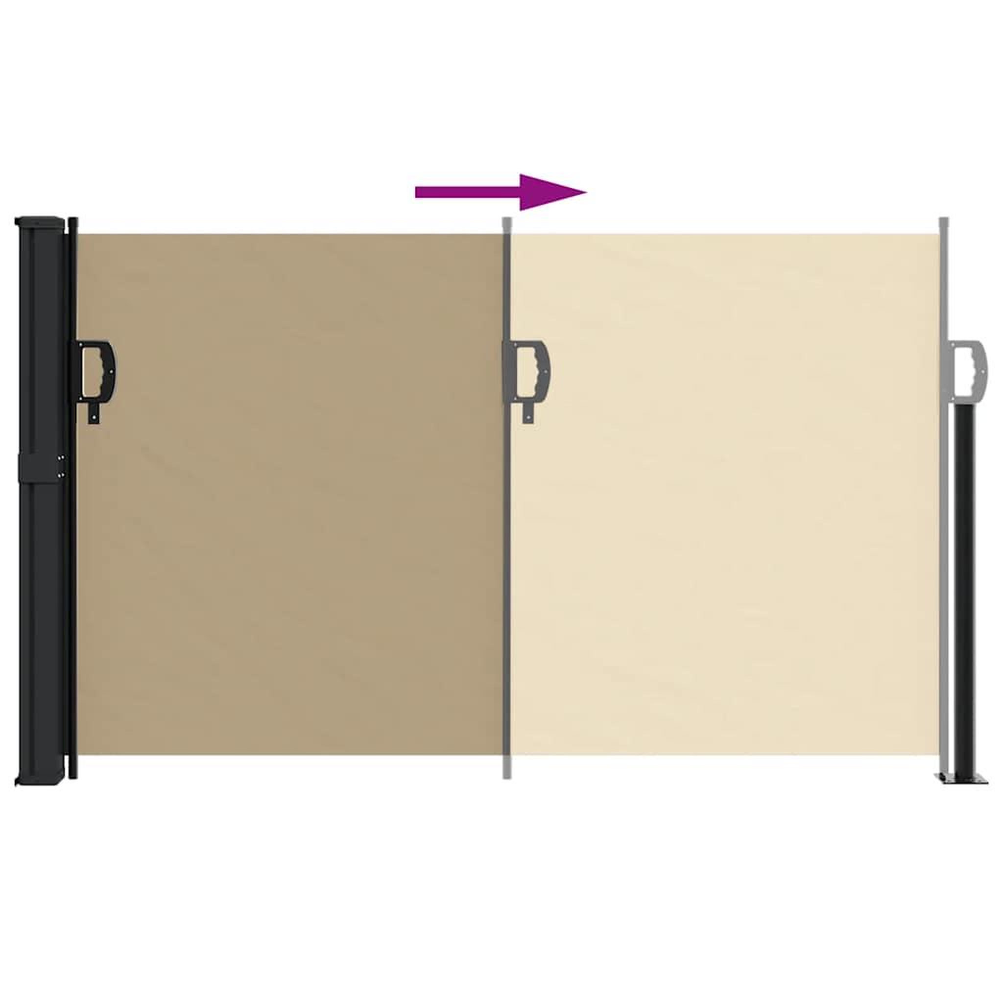 Voir la diapositive 5 : VIDAXL Auvent lateral retractable beige 117x300 cm