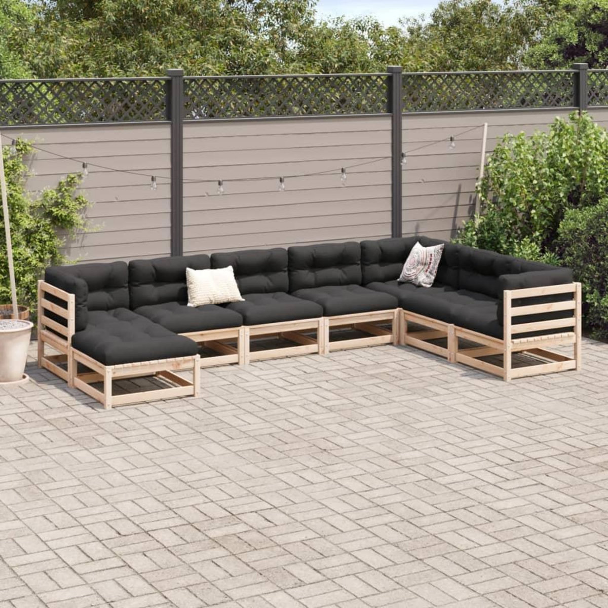 VIDAXL Salon de jardin 8 pcs bois de pin massif