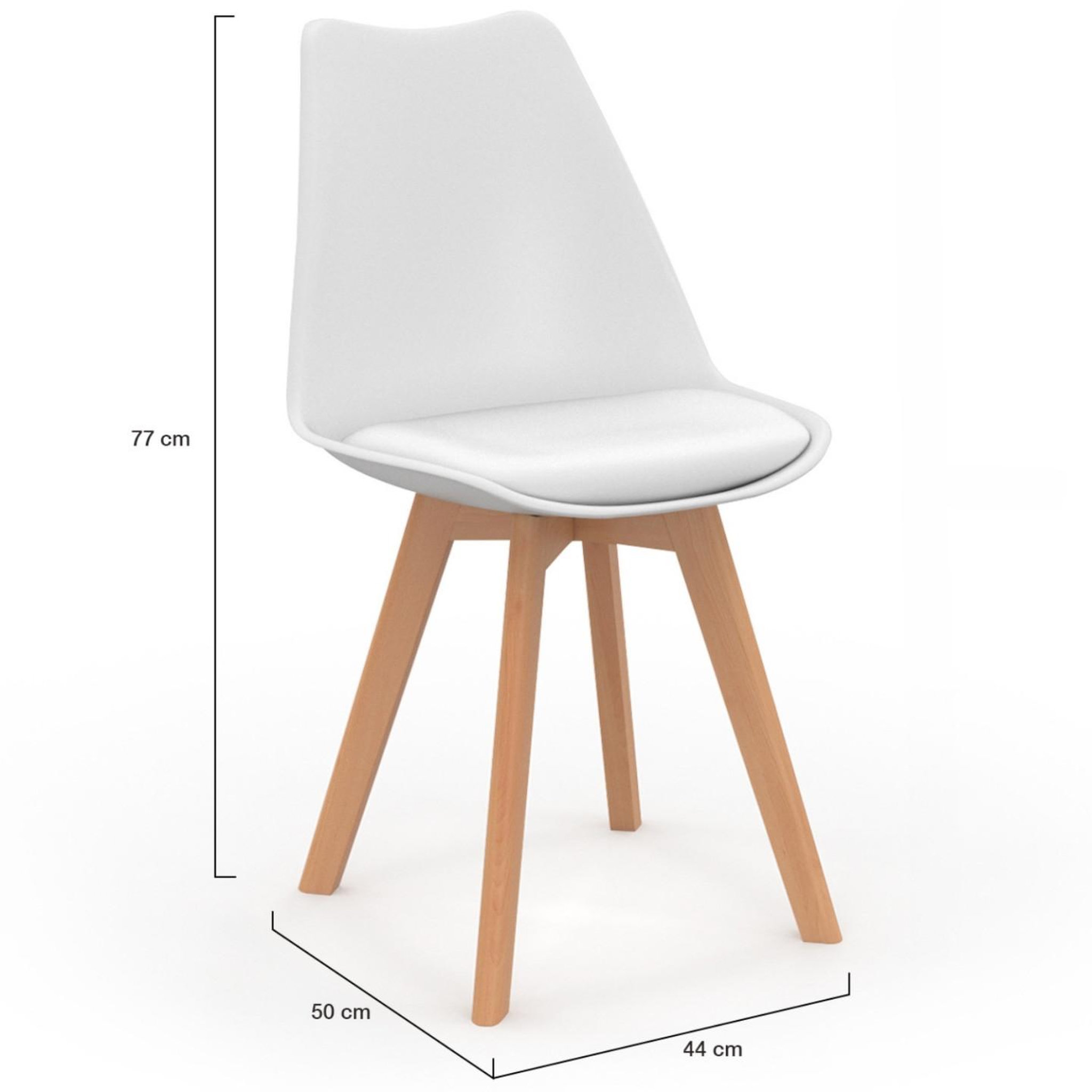 Voir la diapositive 5 : ID MARKET Lot de 8 chaises scandinaves sara mix color blanc x2, gris clair x2, gris foncé x2, noir x2