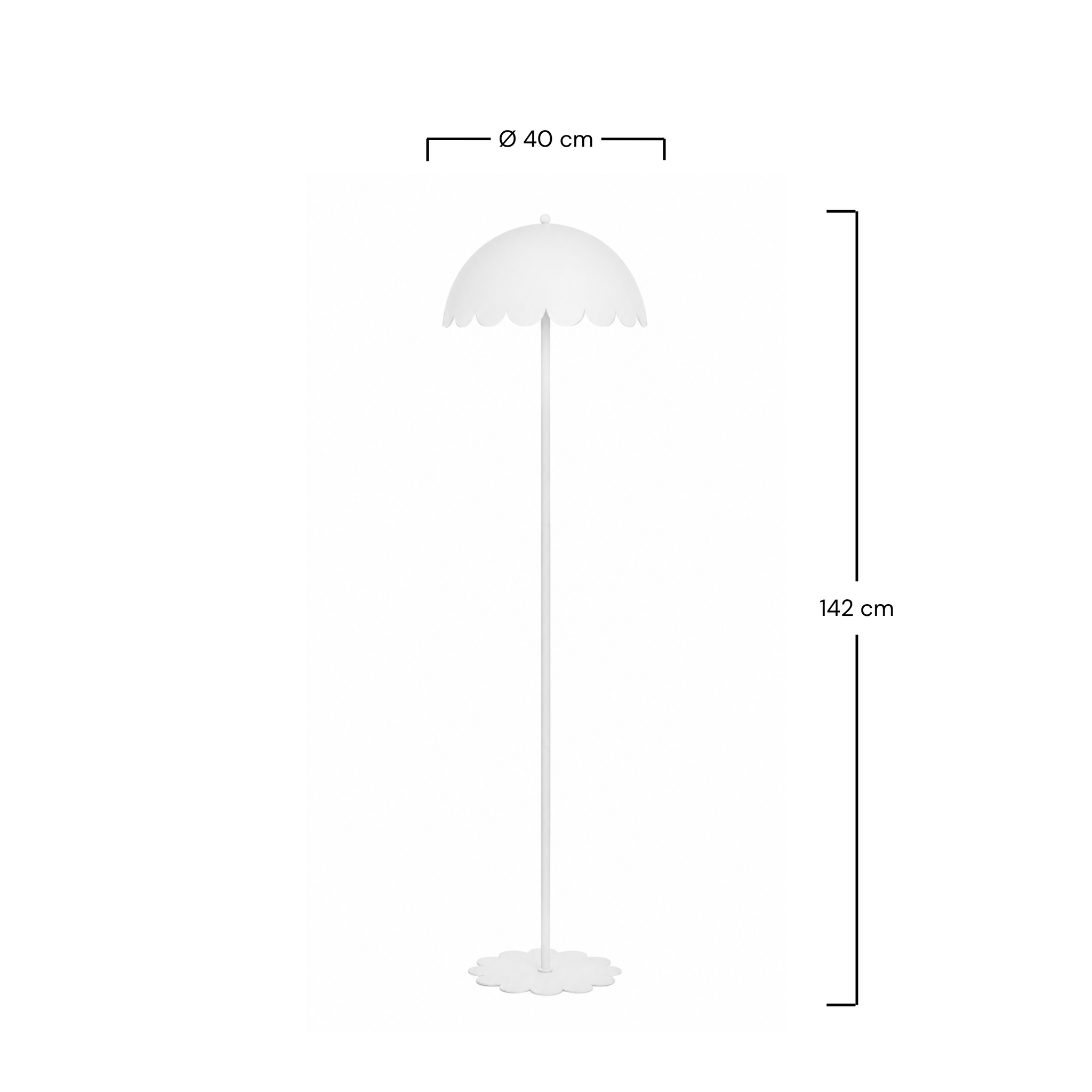 Voir la diapositive 4 : MAISON PAVANE Lampadaire en métal blanc h142 cm-flow