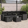 Voir la diapositive 1 : VIDAXL Salon de jardin 7 pcs avec coussins noir resine tressee