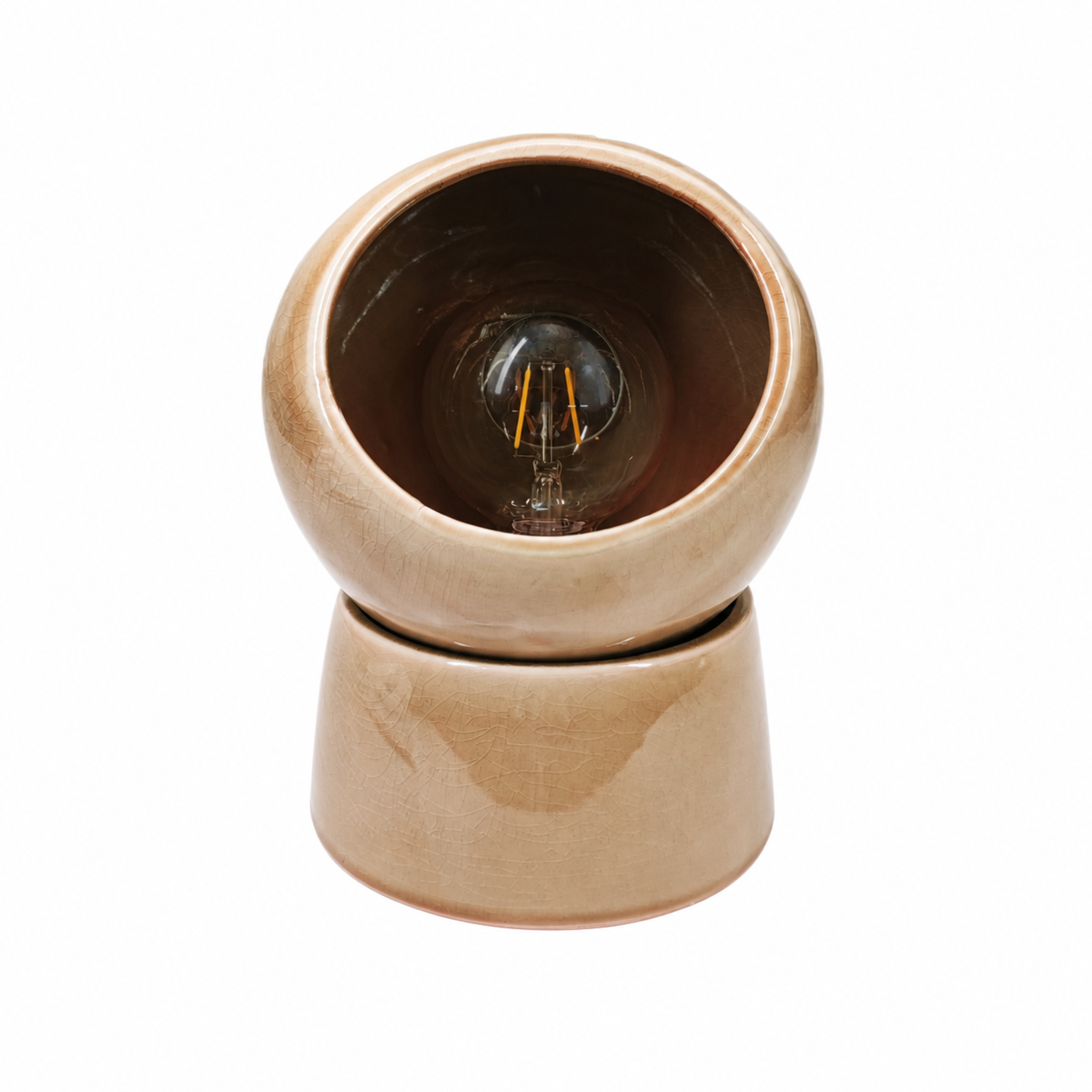 MAISON PAVANE Lampe à poser en céramique beige-Halo