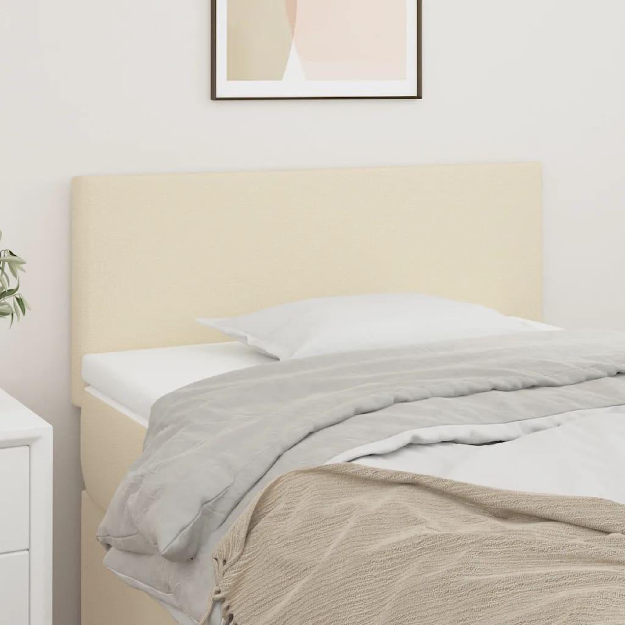 Voir la diapositive 1 : VIDAXL Tete de lit Creme 100x5x78/88 cm Similicuir