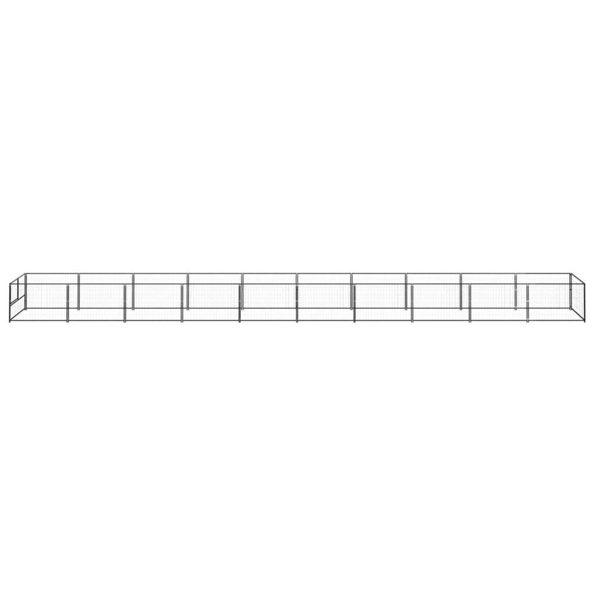 VIDAXL Chenil Noir 10 m² Acier