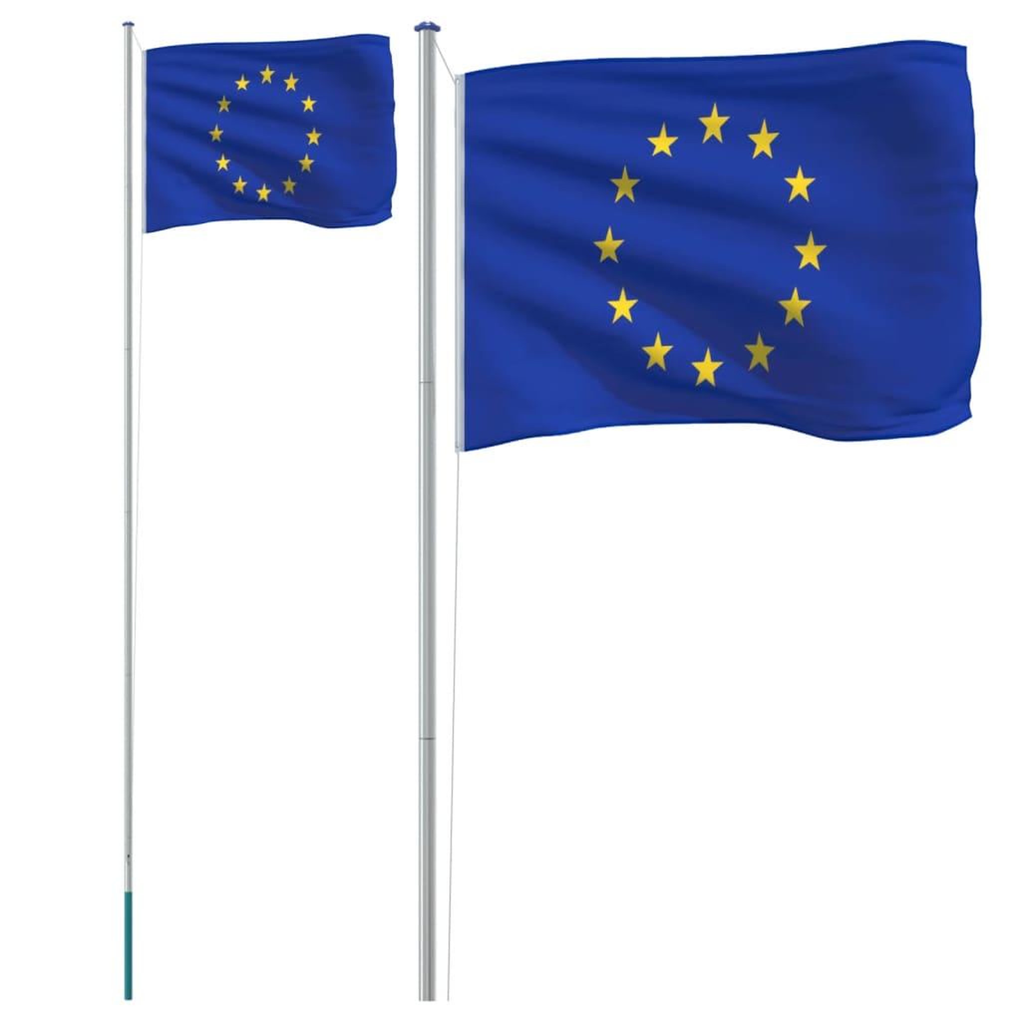 Voir la diapositive 2 : VIDAXL Drapeau de l'Europe et mat 6,23 m Aluminium