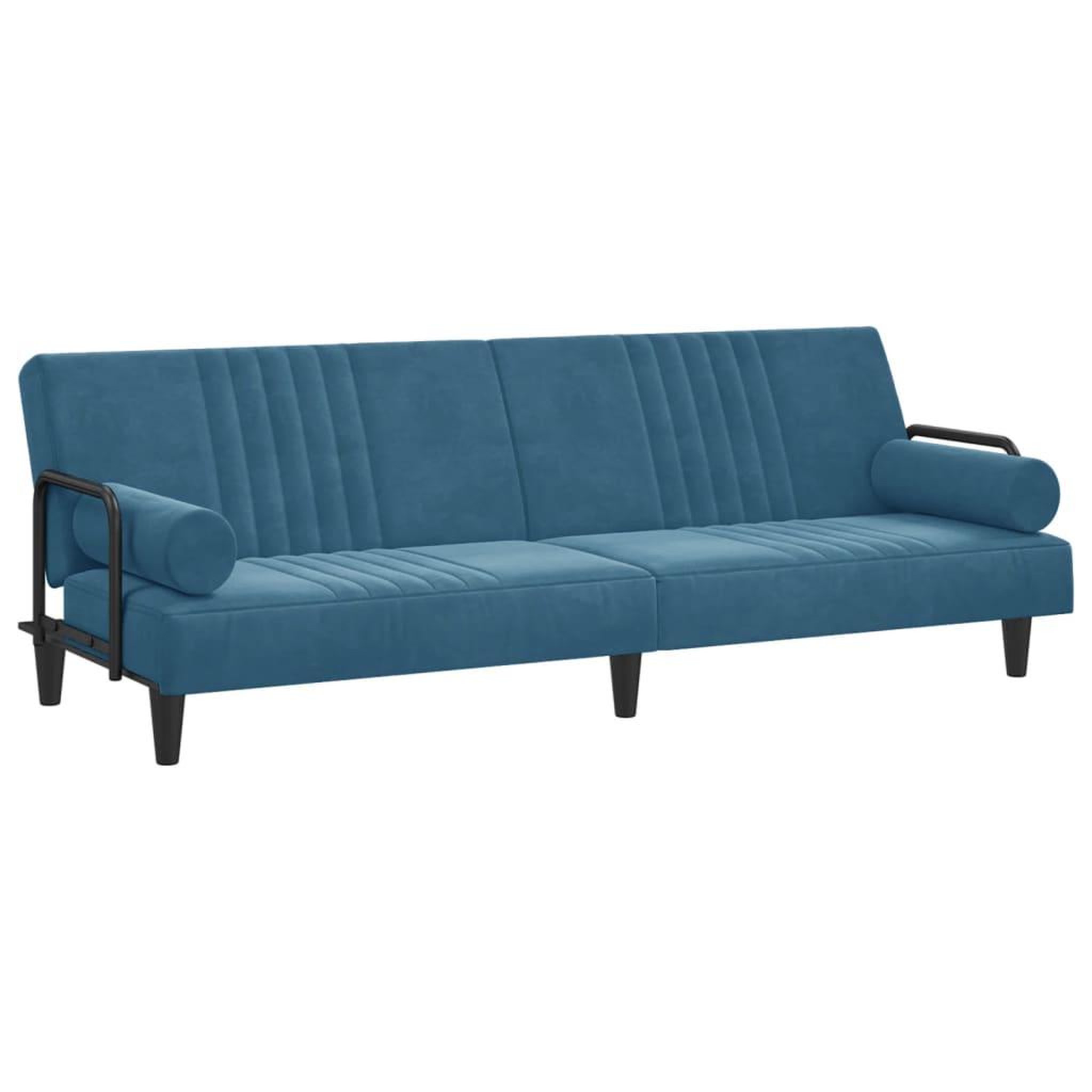 Voir la diapositive 2 : VIDAXL Canape-lit avec accoudoirs bleu velours