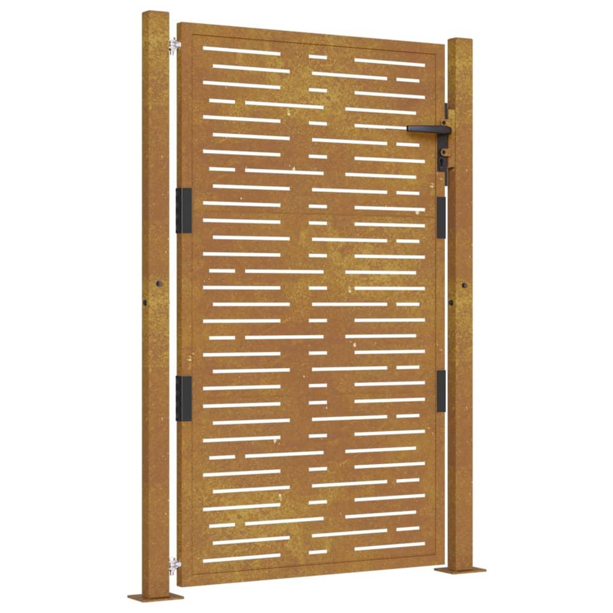Voir la diapositive 2 : VIDAXL Portail de jardin 105x155 cm acier corten conception de carre