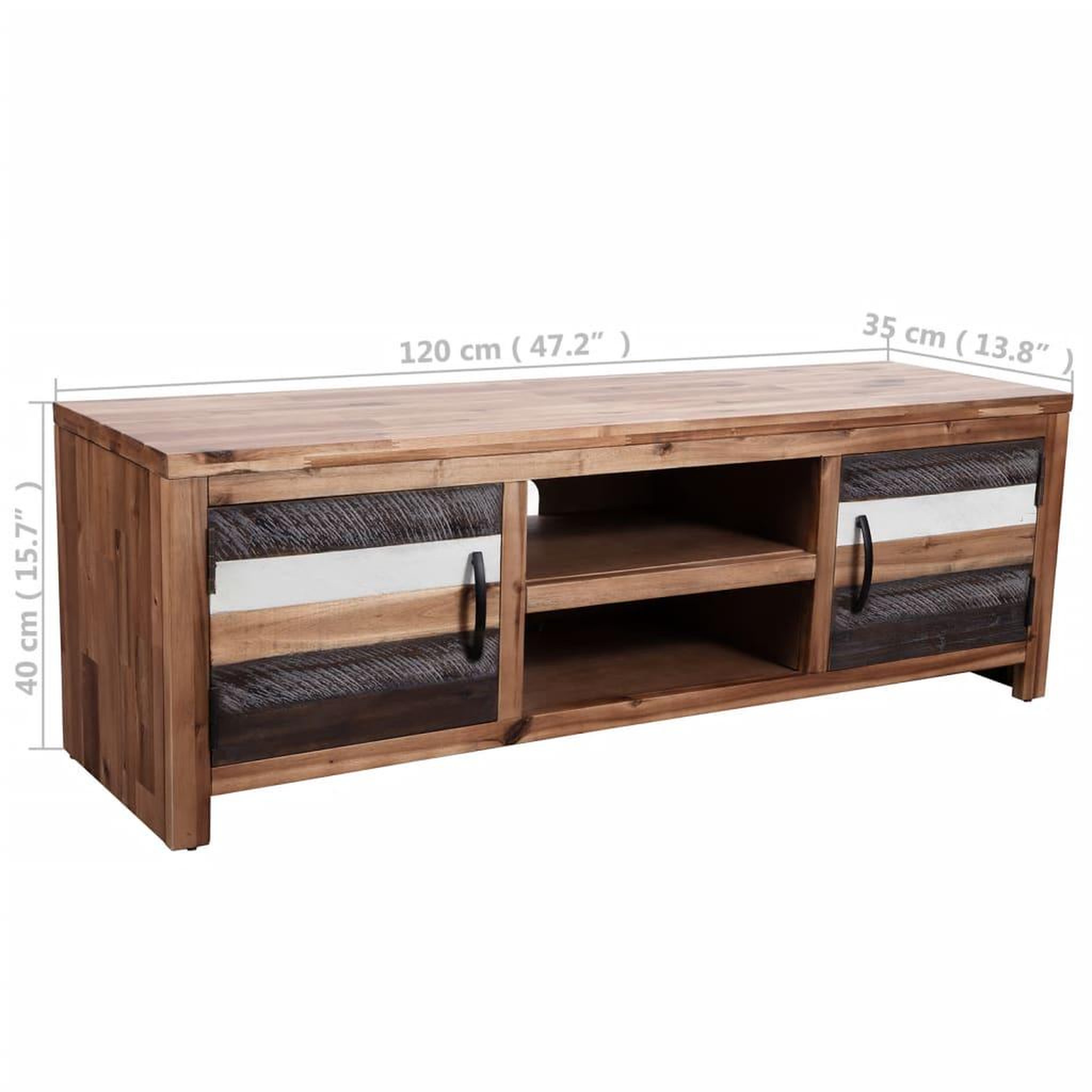 Voir la diapositive 6 : VIDAXL Meuble TV bois massif d'acacia 120 x 35 x 40 cm