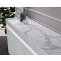 Voir la diapositive 2 : LISA DESIGN Amaury - buffet bas - blanc - plateau effet marbre - 208 cm