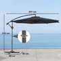 Voir la diapositive 3 : OUTSUNNY Parasol déporté octogonal inclinable rabattable diamètre 2,97 m parasol de jardin avec pied en croix noir