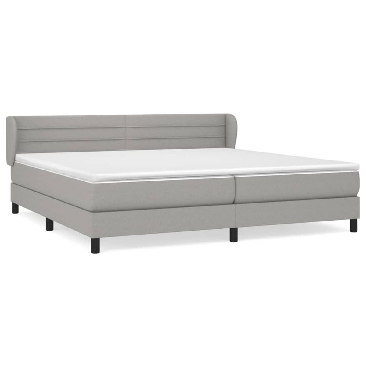 VIDAXL Sommier a lattes de lit avec matelas Gris clair 200x200cm Tissu
