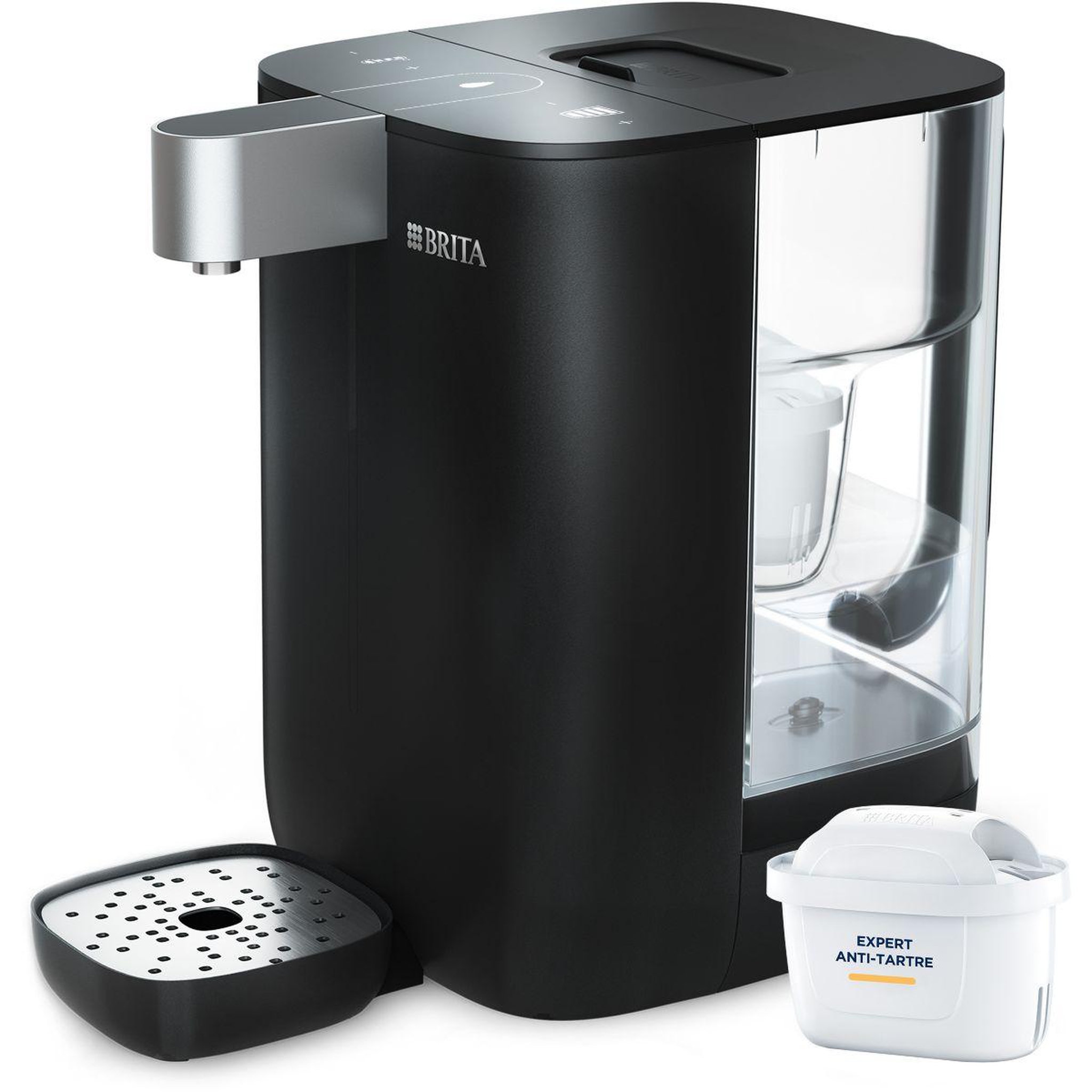 Brita Fontaine à eau CUBE (4.0 L) technologie UV-C + 1 filtre à eau MAXTRA PRO Expert anti-tartre