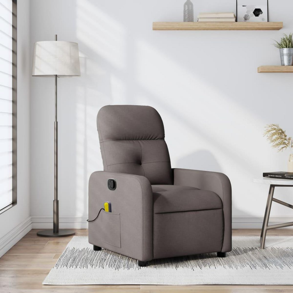 VIDAXL Fauteuil de massage inclinable Taupe Tissu