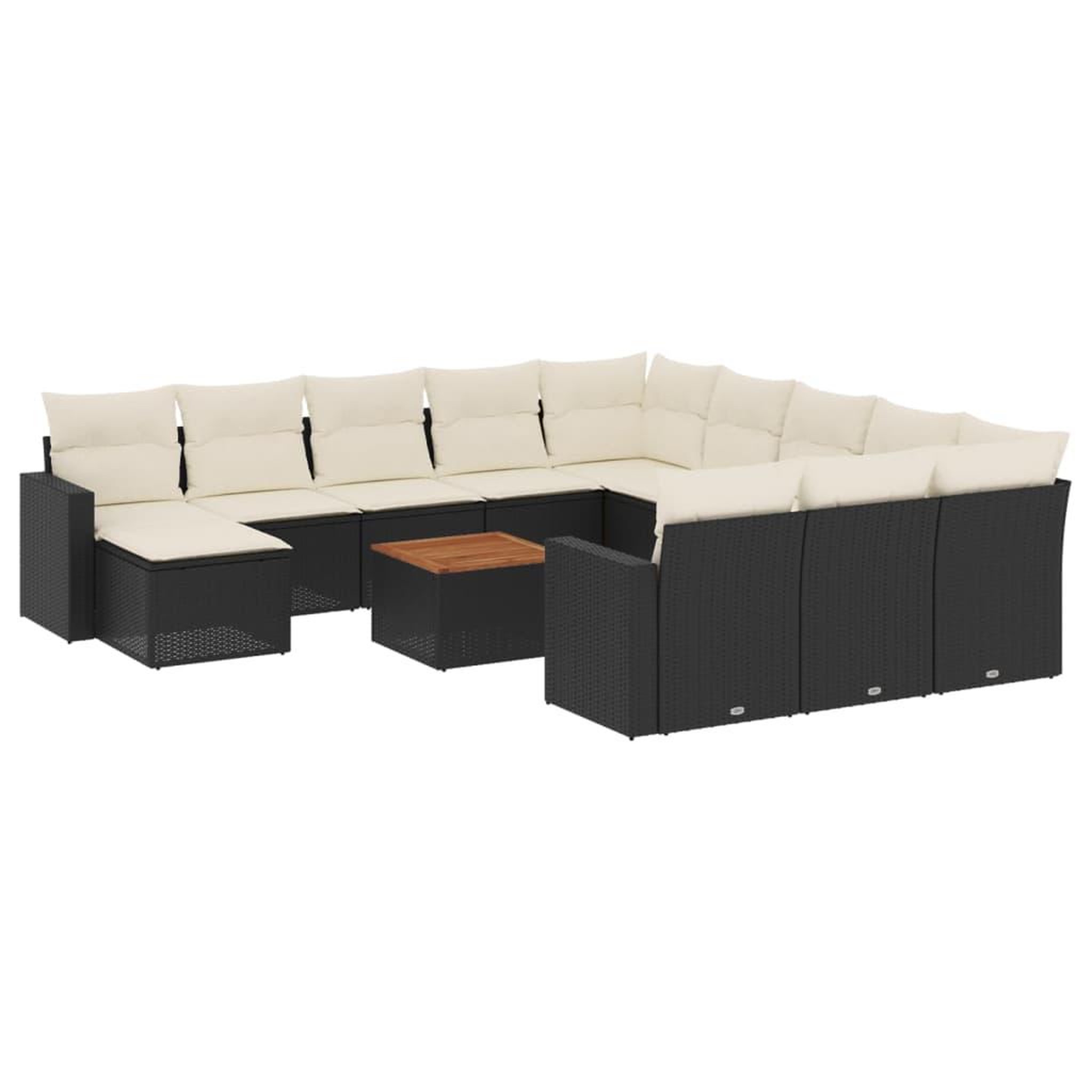 Voir la diapositive 2 : VIDAXL Salon de jardin avec coussins 13 pcs noir resine tressee