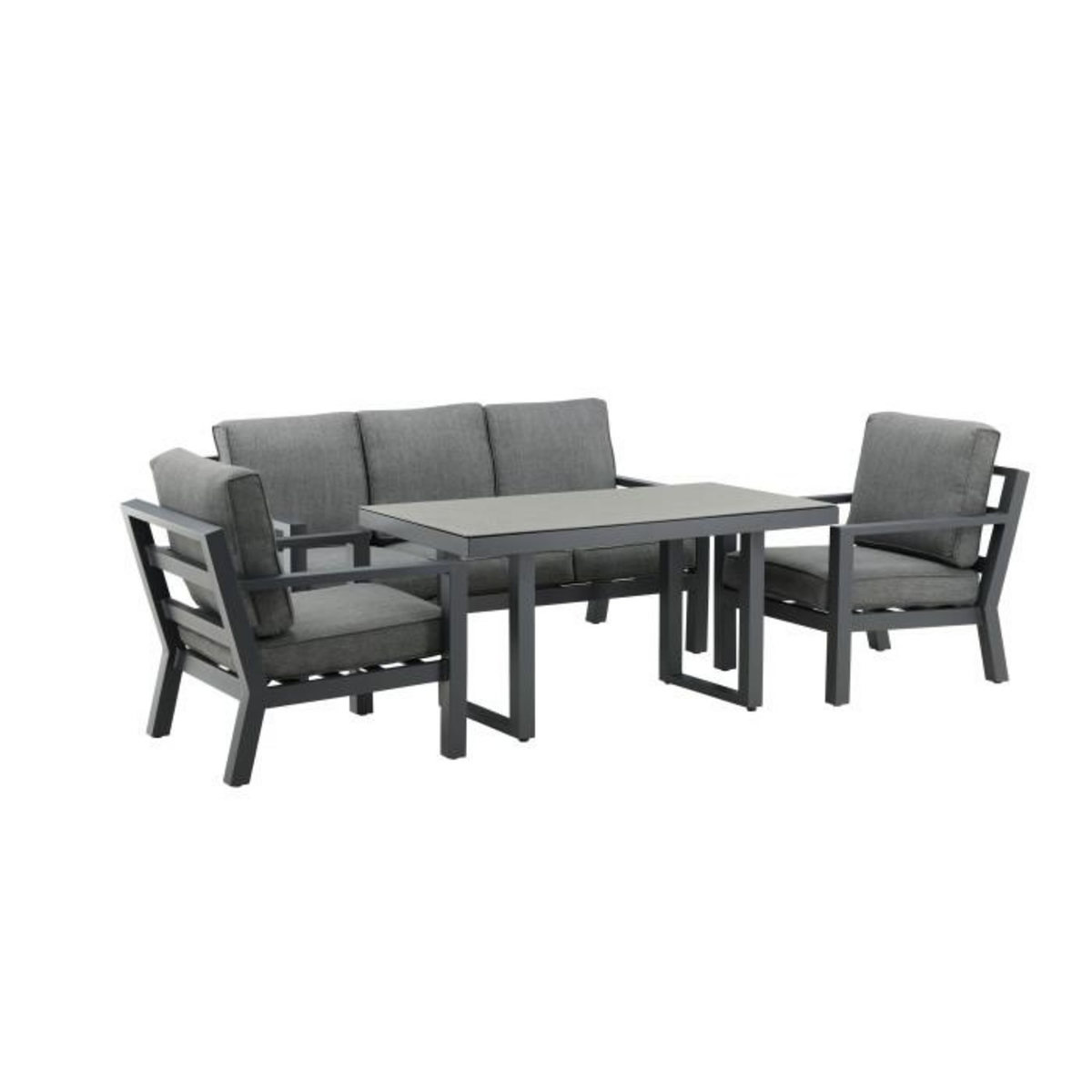 Paris Prix Salon de Jardin 5 Places  Barcelona  171cm Noir