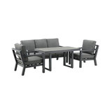 Paris Prix Salon de Jardin 5 Places  Barcelona  171cm Noir