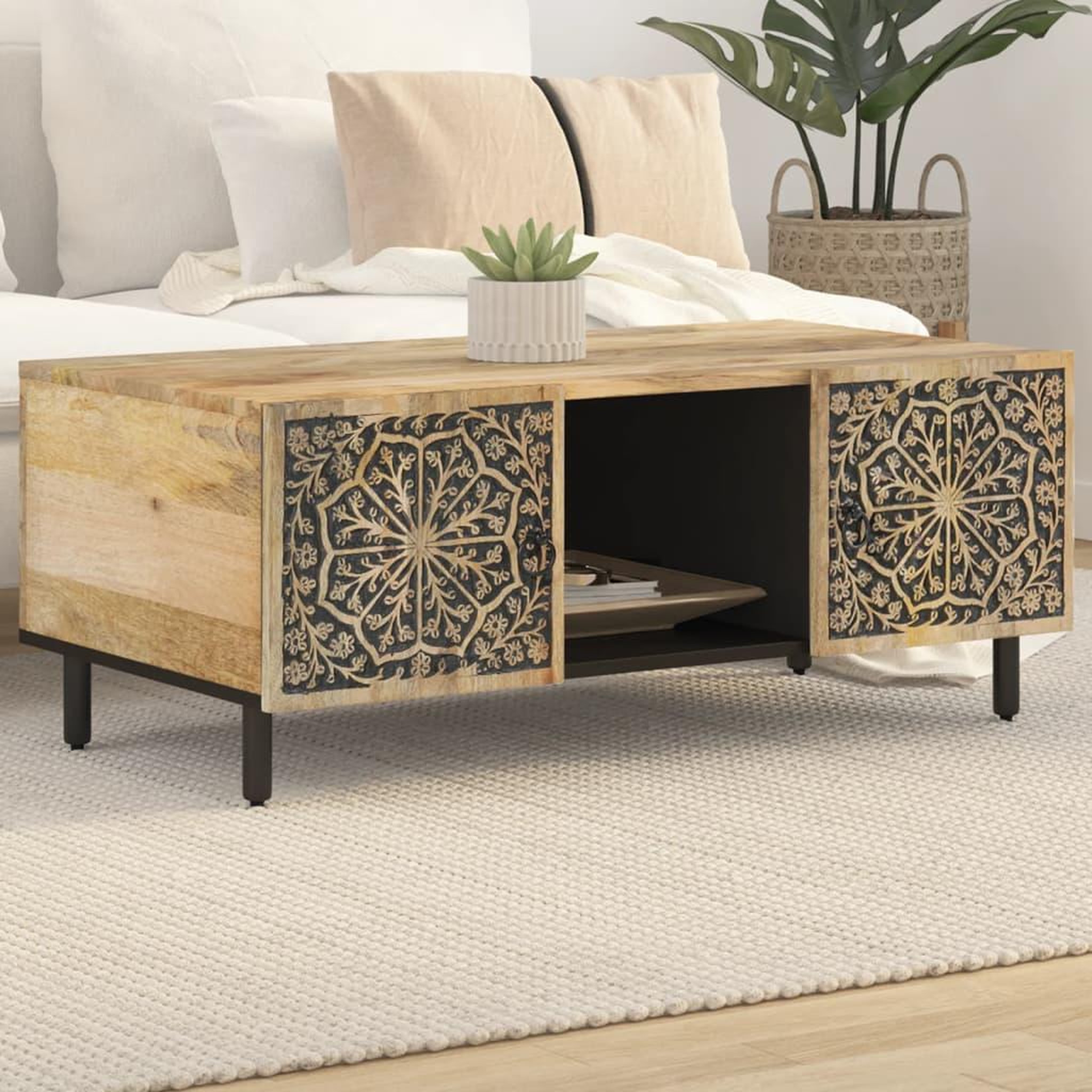VIDAXL Table basse 100x54x40 cm bois de manguier massif