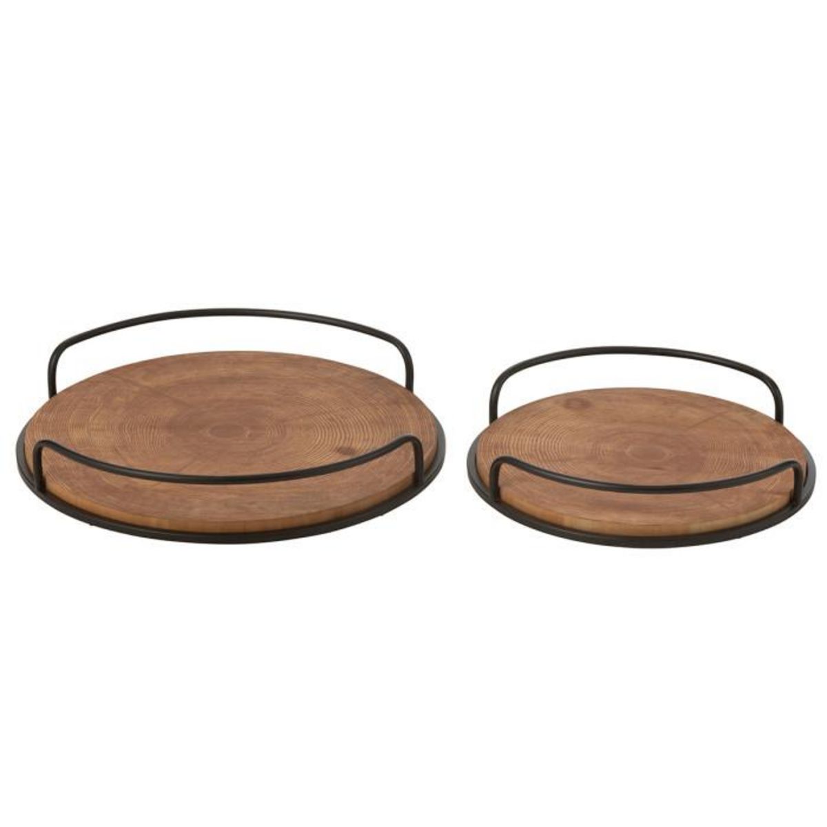Paris Prix Lot de 2 Plateaux Ronds  Mia  50cm Naturel