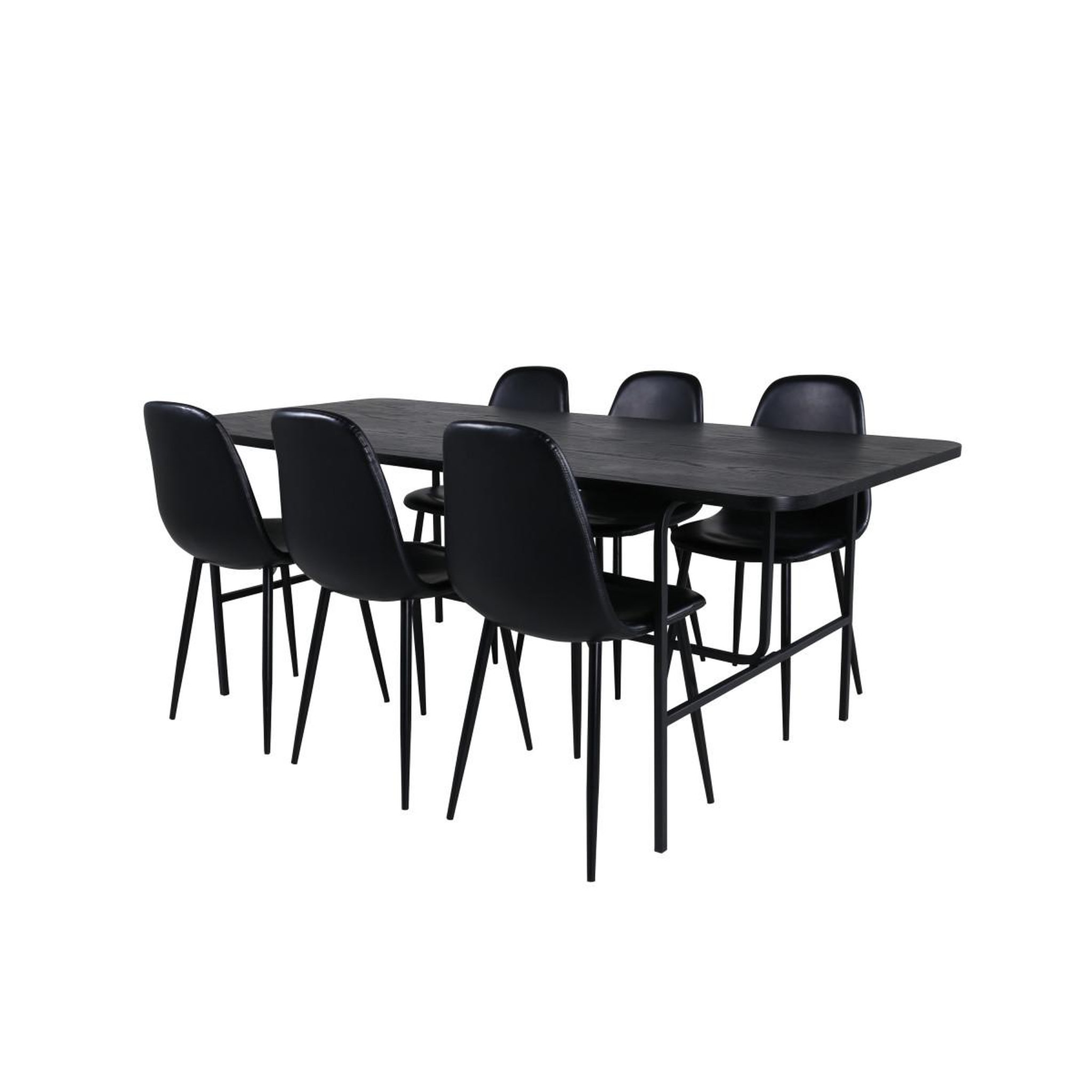 Voir la diapositive 3 : Paris Prix Ensemble table à manger & 6 chaises  uno & polar  200cm noir