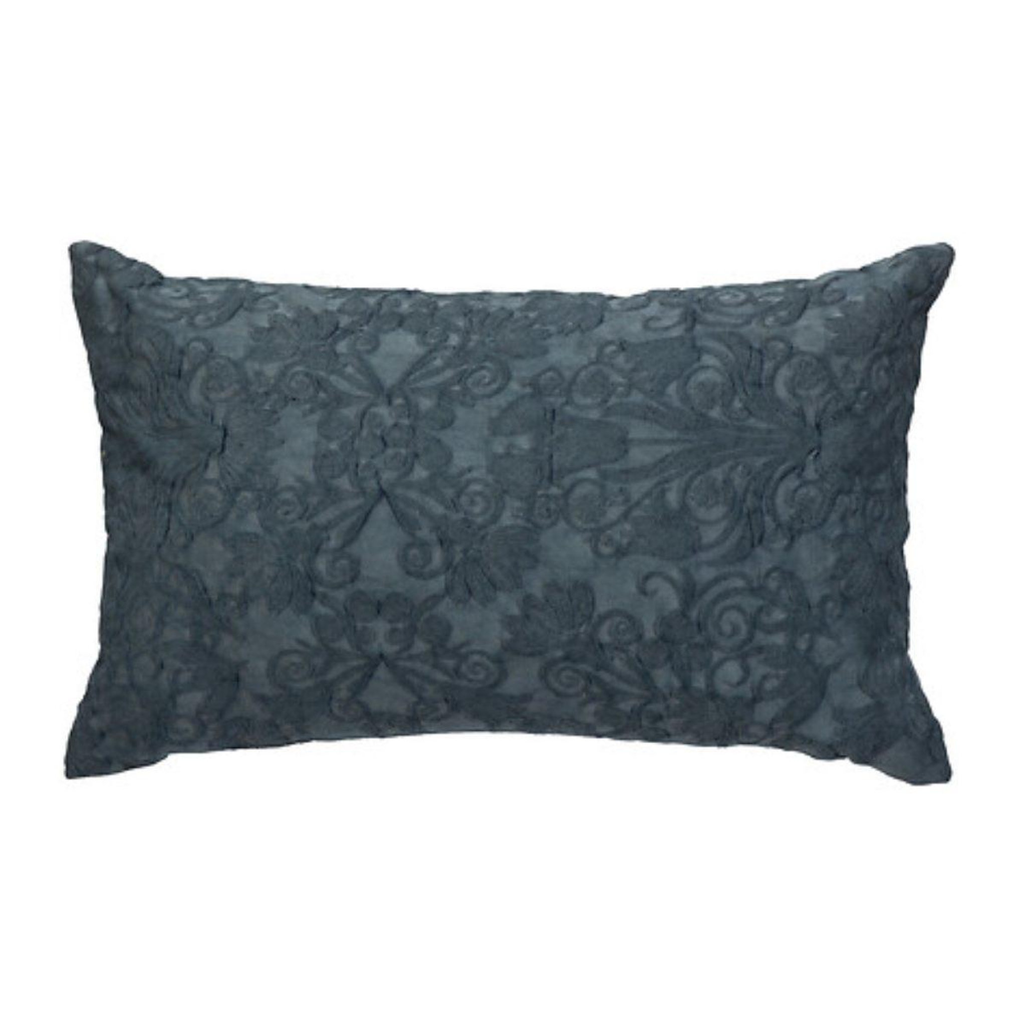 ATMOSPHERA Coussin déco jacquard  little cottage  30x50cm bleu