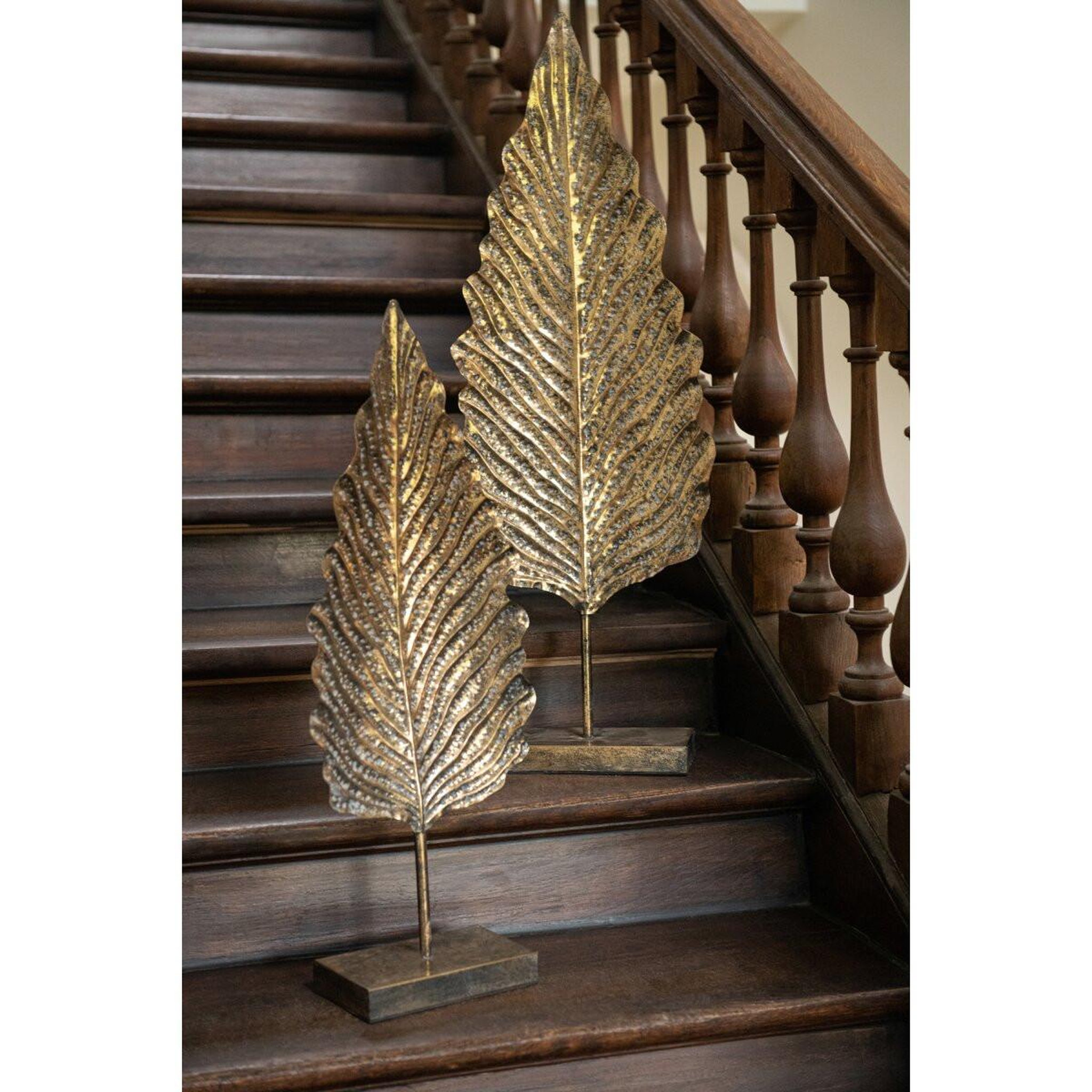 Voir la diapositive 3 : J-LINE Lot de 2 feuilles déco  vidal  89cm bronze