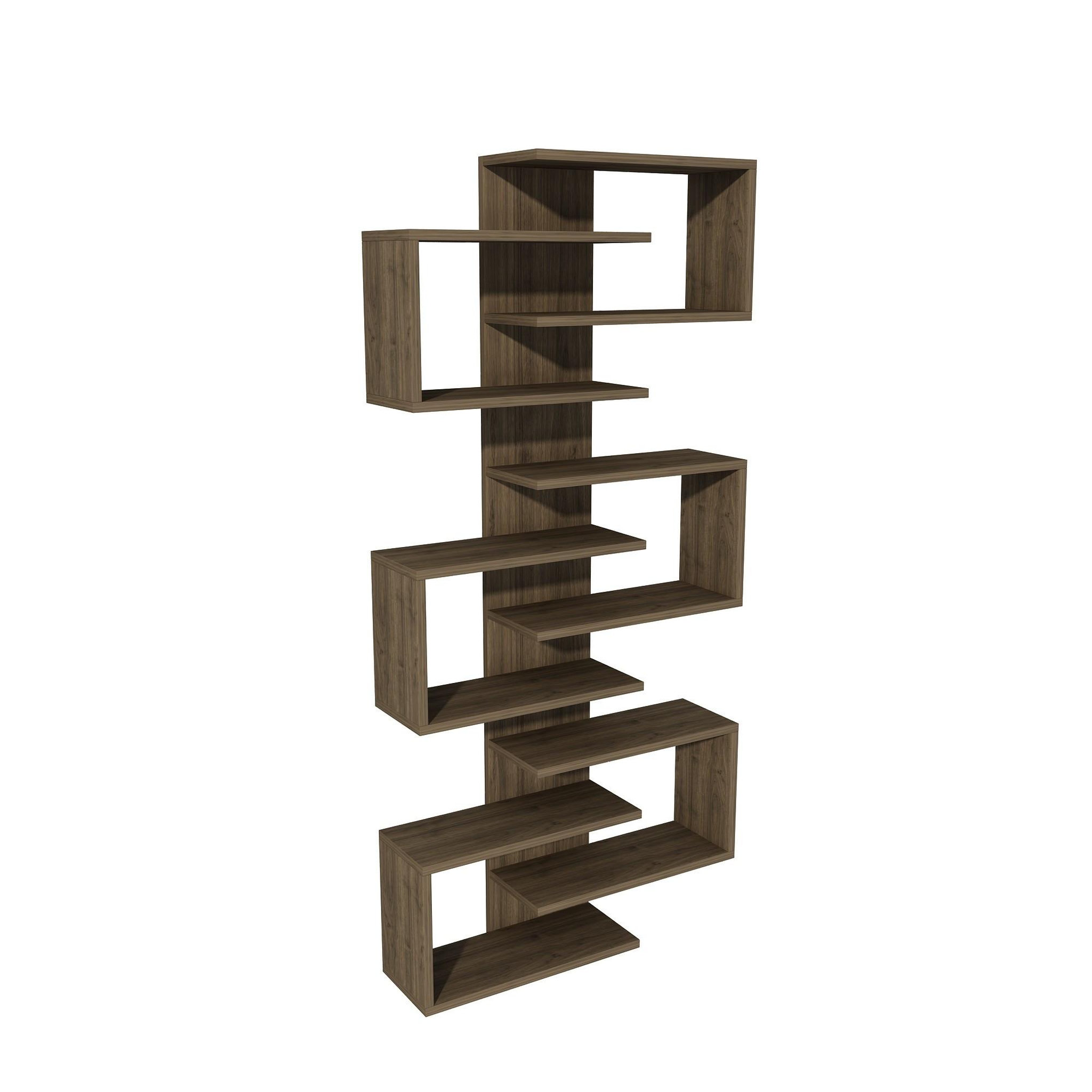 Habitat et Jardin Bibliothèque en bois  lotus  - 75 x 21 x 161 cm - noyer
