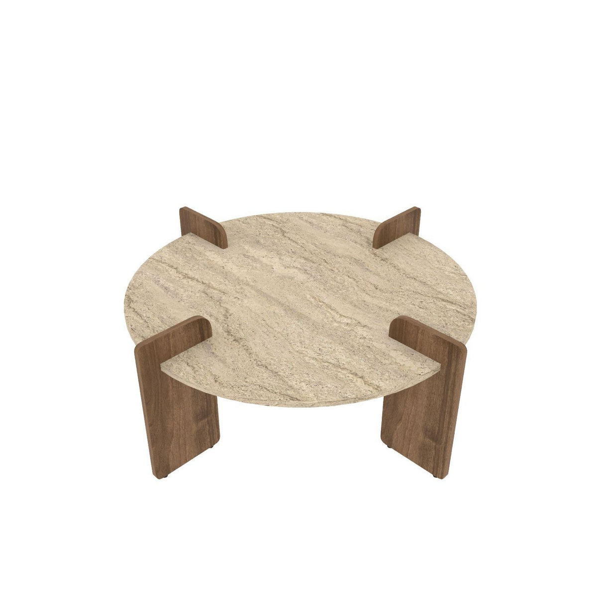 Habitat et Jardin Table basse en bois  Avoure  - 90 x 90 x 35 cm - Travertin