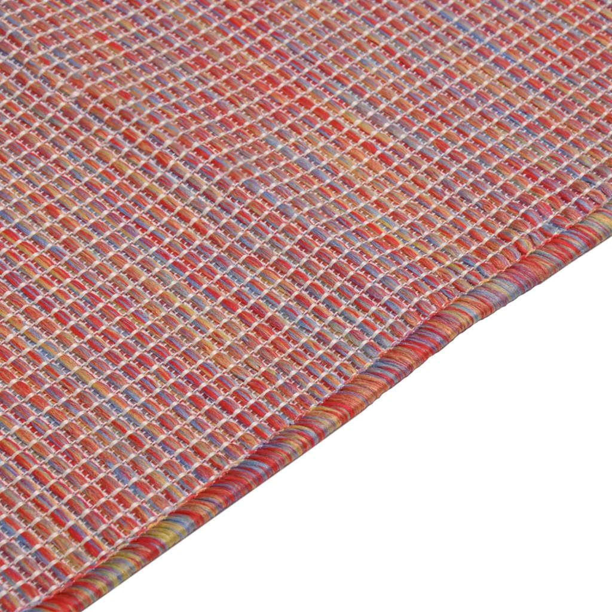 Voir la diapositive 4 : VIDAXL Tapis a tissage plat d'exterieur 160x230 cm Rouge