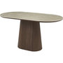 Voir la diapositive 1 : Habitat et Jardin Table à manger ovale en pierre et bois  Portofino  - 8 places - Travertin et marron