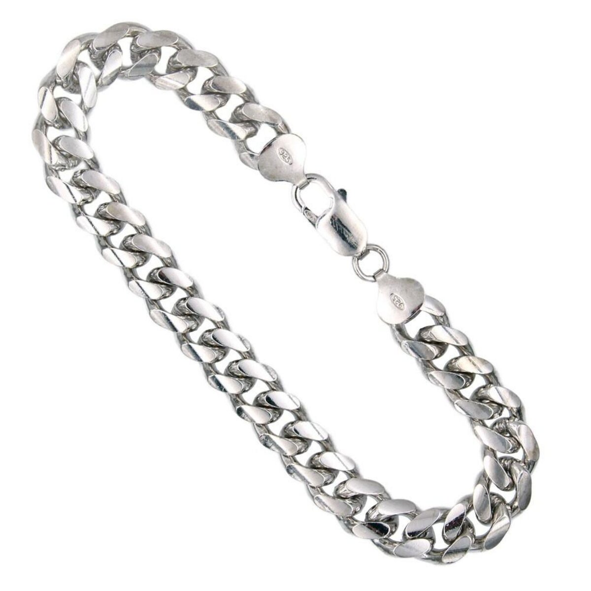 L'ATELIER D'AZUR Bracelet Argent Massif 925/000 Maille Cubaine - Homme