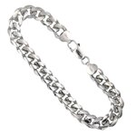 L'ATELIER D'AZUR Bracelet Argent Massif 925/000 Maille Cubaine - Homme