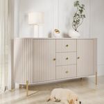 BEST MOBILIER Jaime - buffet bas 178 cm - 3 tiroirs, 2 portes et 2 étagères. Coloris disponibles : Beige