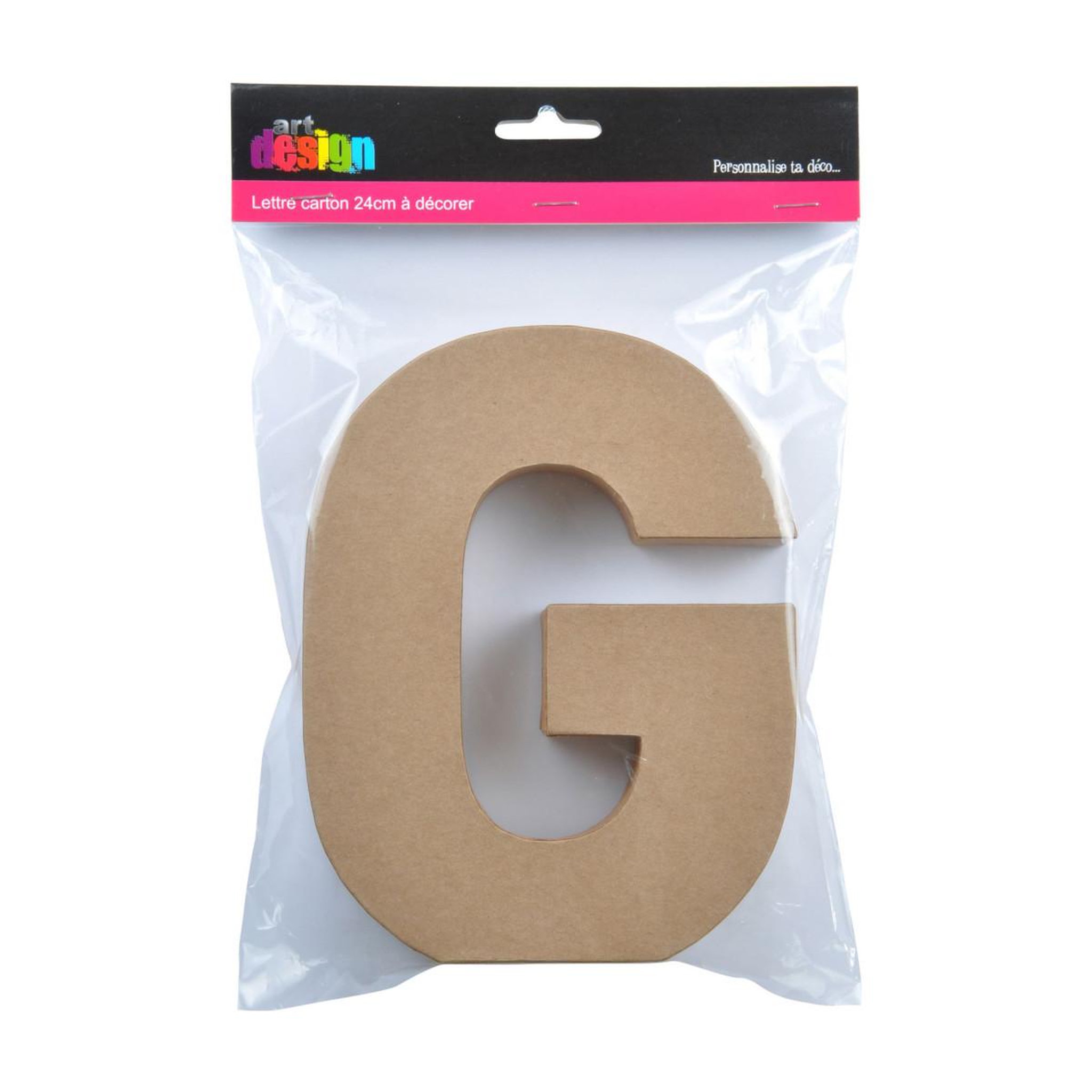 Voir la diapositive 2 : HOMEA Décoration Murale  Lettres Carton G  18cm Naturel