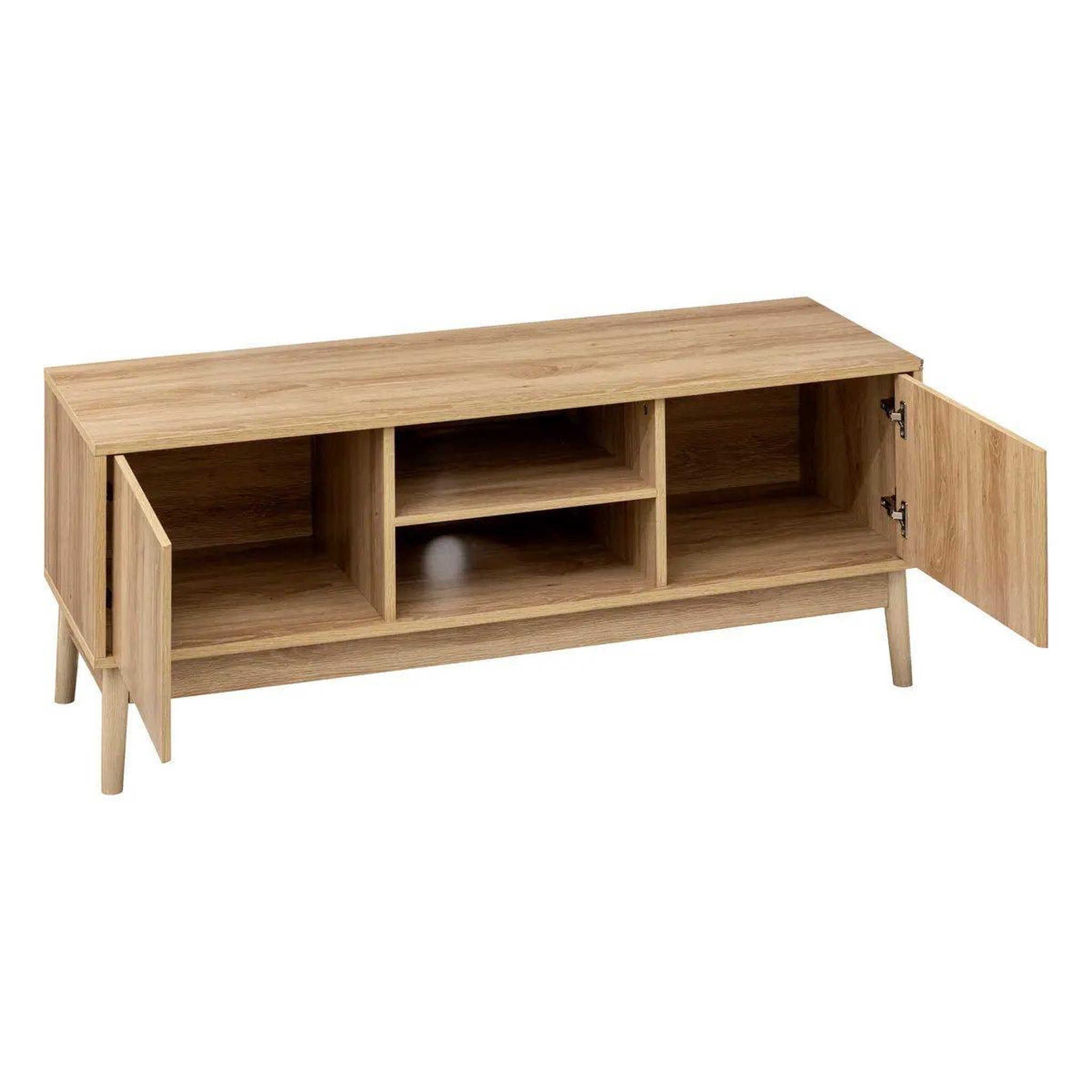 Voir la diapositive 2 : FIVE Meuble tv design 2 portes  abana  120cm naturel
