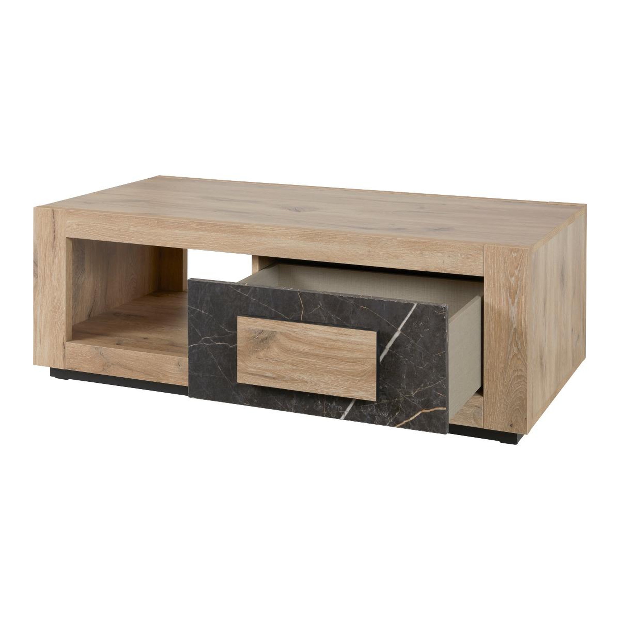 Voir la diapositive 4 : JLC KREATION Table de salon moderne en bois avec tiroir racha
