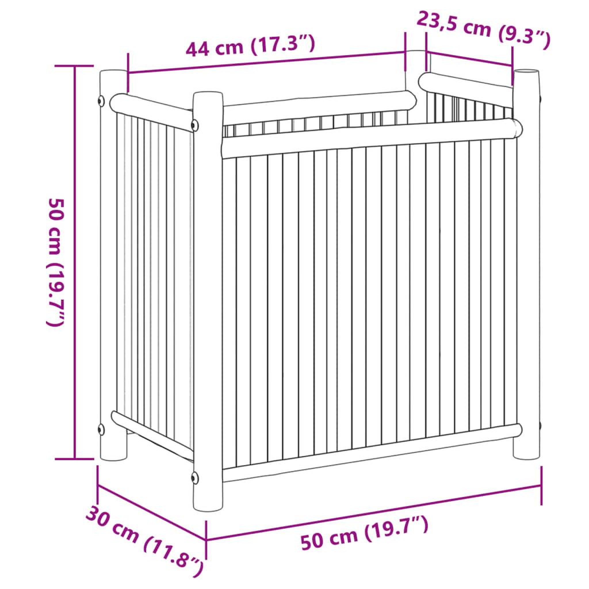 Voir la diapositive 6 : VIDAXL Jardiniere 50x30x50 cm bambou