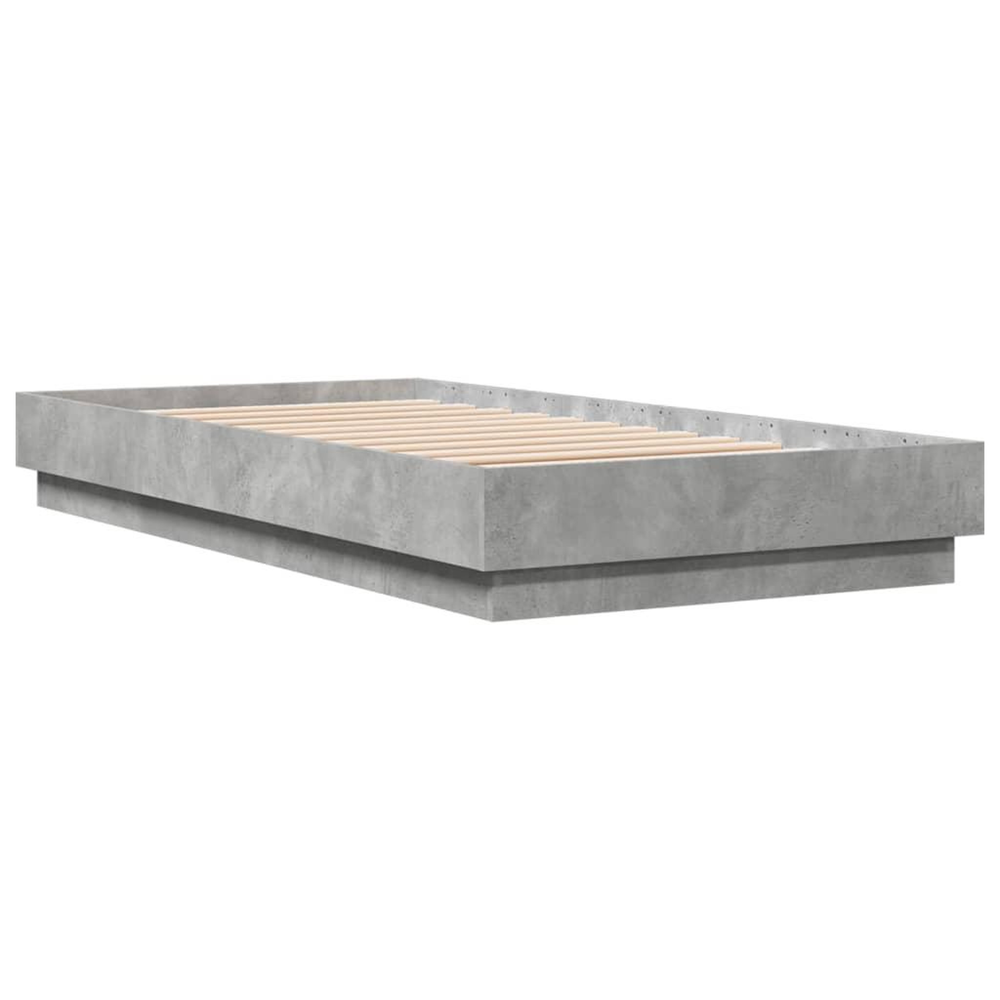 Voir la diapositive 3 : VIDAXL Cadre de lit sans matelas avec lumieres LED gris beton 75x190cm