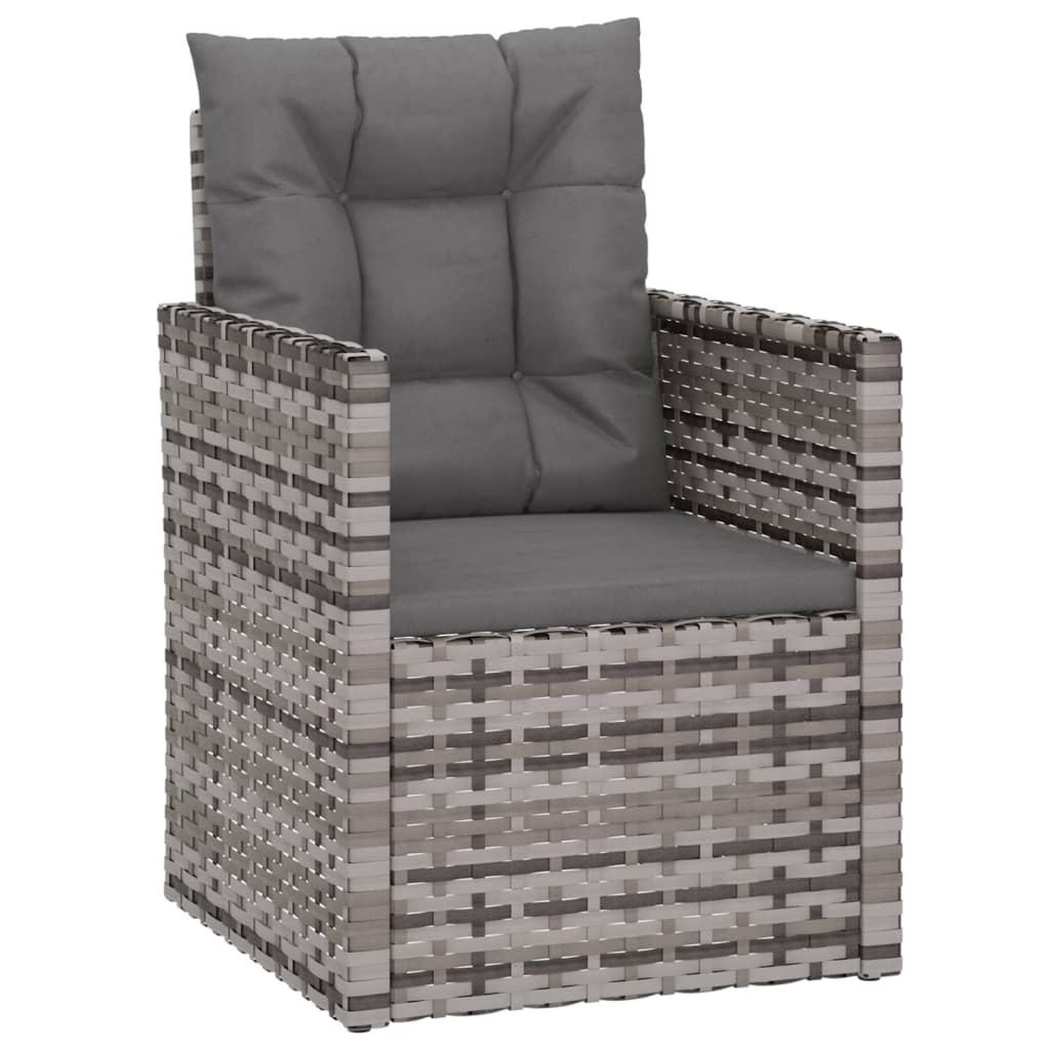 Voir la diapositive 3 : VIDAXL Mobilier d'exterieur 4 pcs avec coussins Resine tressee Gris