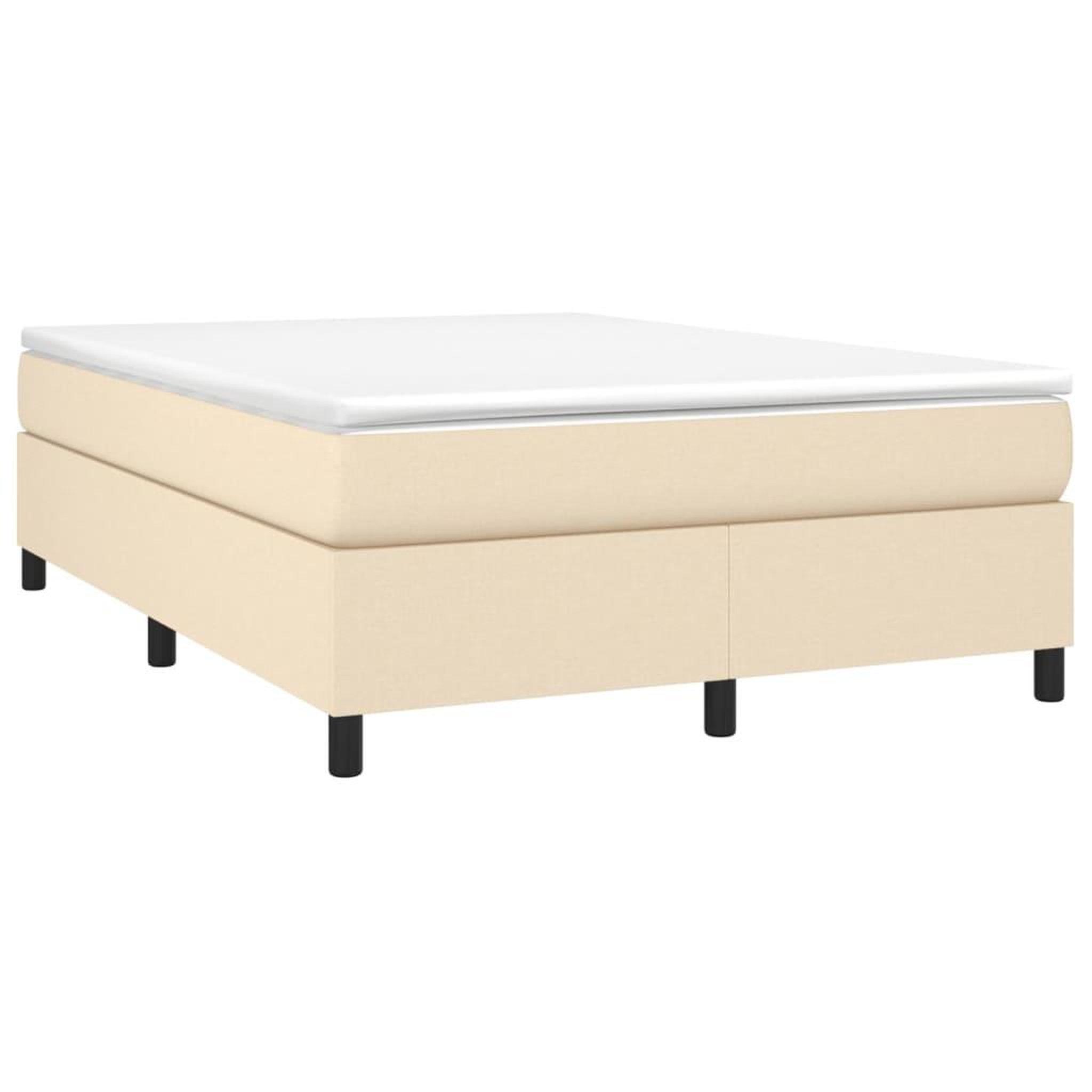 Voir la diapositive 3 : VIDAXL Sommier a lattes de lit avec matelas Creme 140x200 cm Tissu