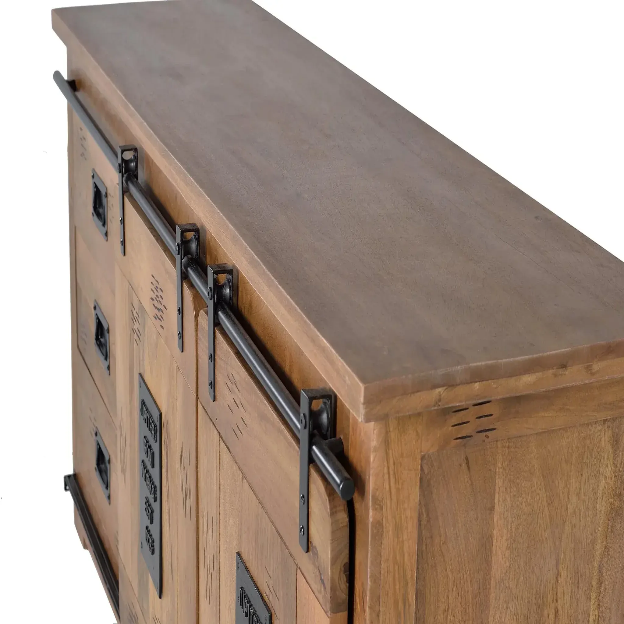 Voir la diapositive 3 : GINER Y COLOMER SL Buffet en bois de manguier 165cm style industriel