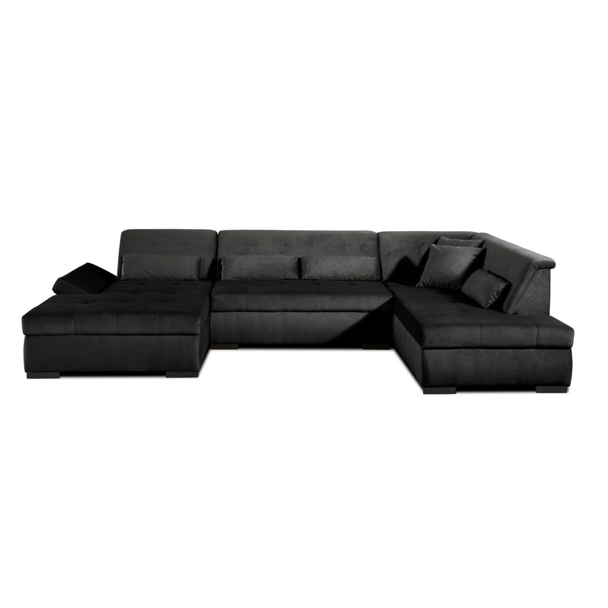 LISA DESIGN Vermont - canapé panoramique d'angle droit - 7 places - xxl - en velours