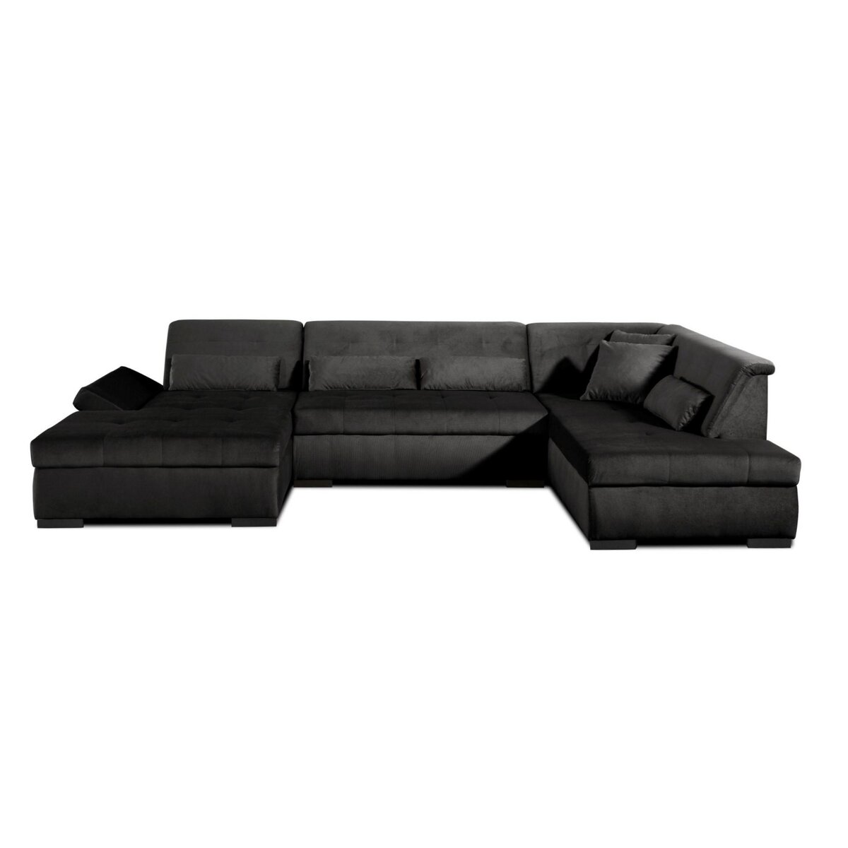 LISA DESIGN Vermont - canapé panoramique d'angle droit - 7 places - xxl - en velours