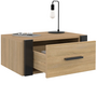 Voir la diapositive 4 : ID MARKET Lot de 2 tables de chevet murales ONYX 1 tiroir étagère suspendue bois et noir