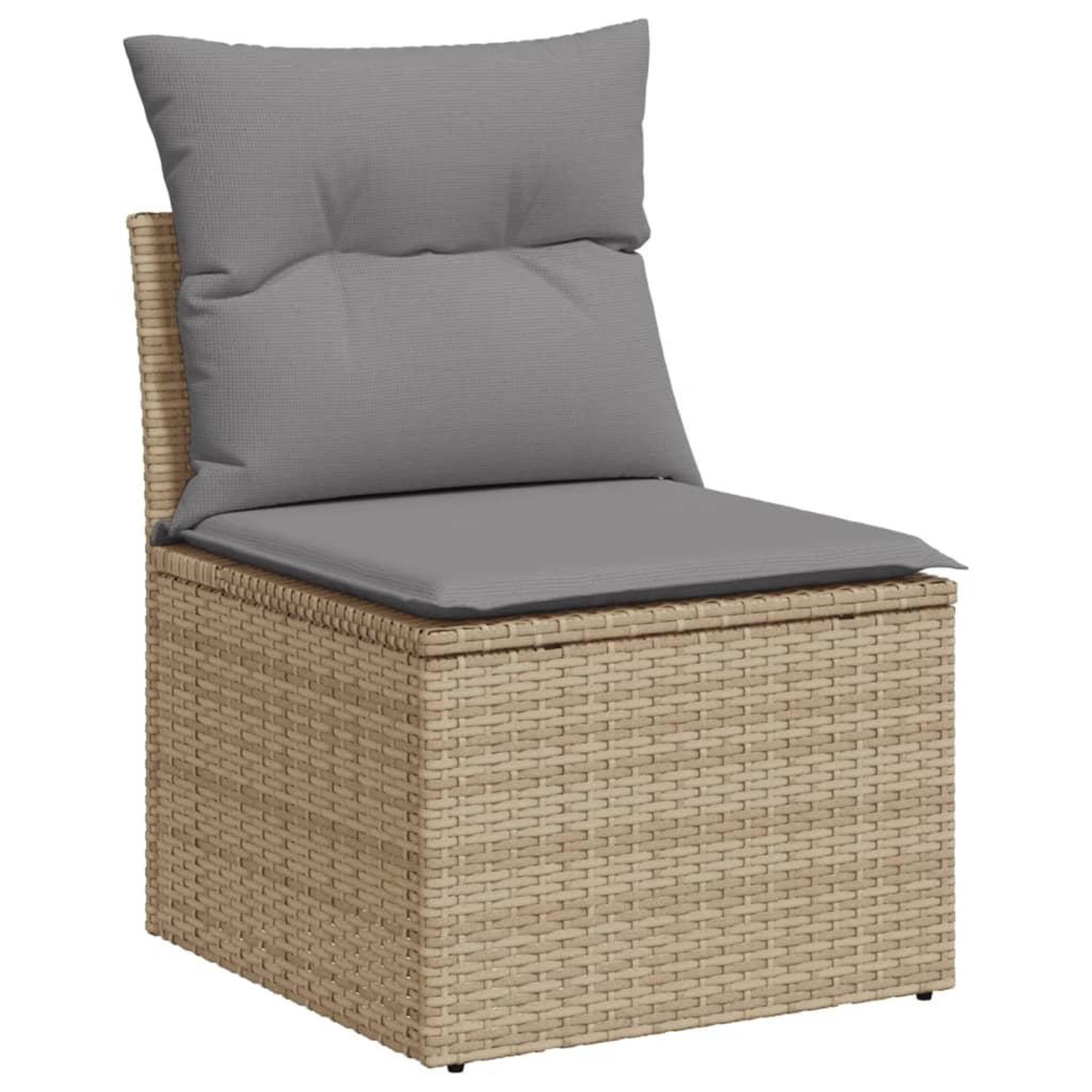 Voir la diapositive 5 : VIDAXL Salon de jardin avec coussins 9 pcs beige resine tressee
