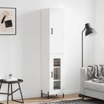 VIDAXL Buffet haut Blanc 34,5x34x180 cm Bois d'ingenierie