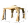 Voir la diapositive 3 : OUTSUNNY Tonnelle barnum style colonial double toit toiles moustiquaires amovibles 3L x 3l x 2,65H m beige noir