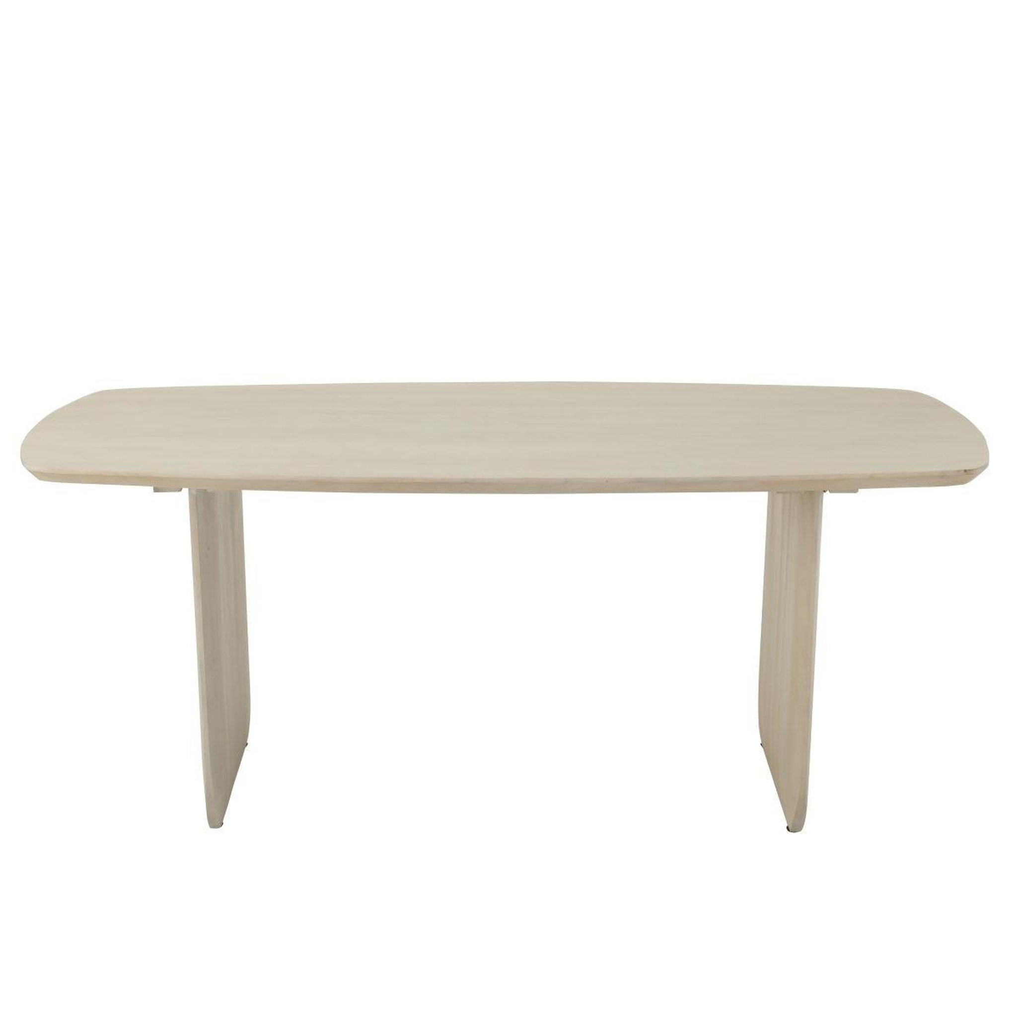 Voir la diapositive 2 : J-LINE Table à manger en bois  william  190cm blanc