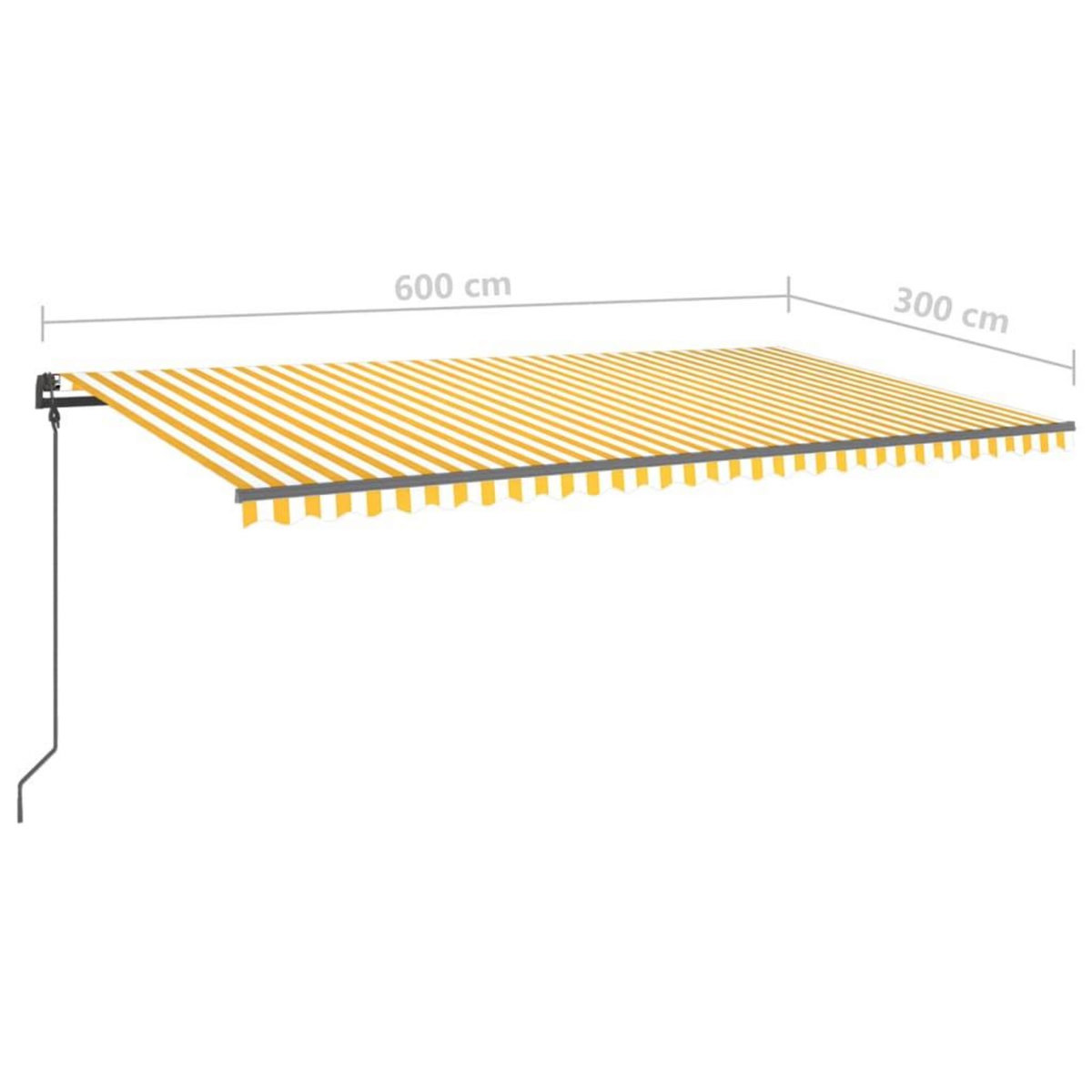 VIDAXL Auvent automatique capteur de vent/LED 6x3 m Jaune et blanc