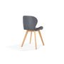Voir la diapositive 6 : Lot de 4 chaises en tissu style scandinave pieds bois massif GAYA