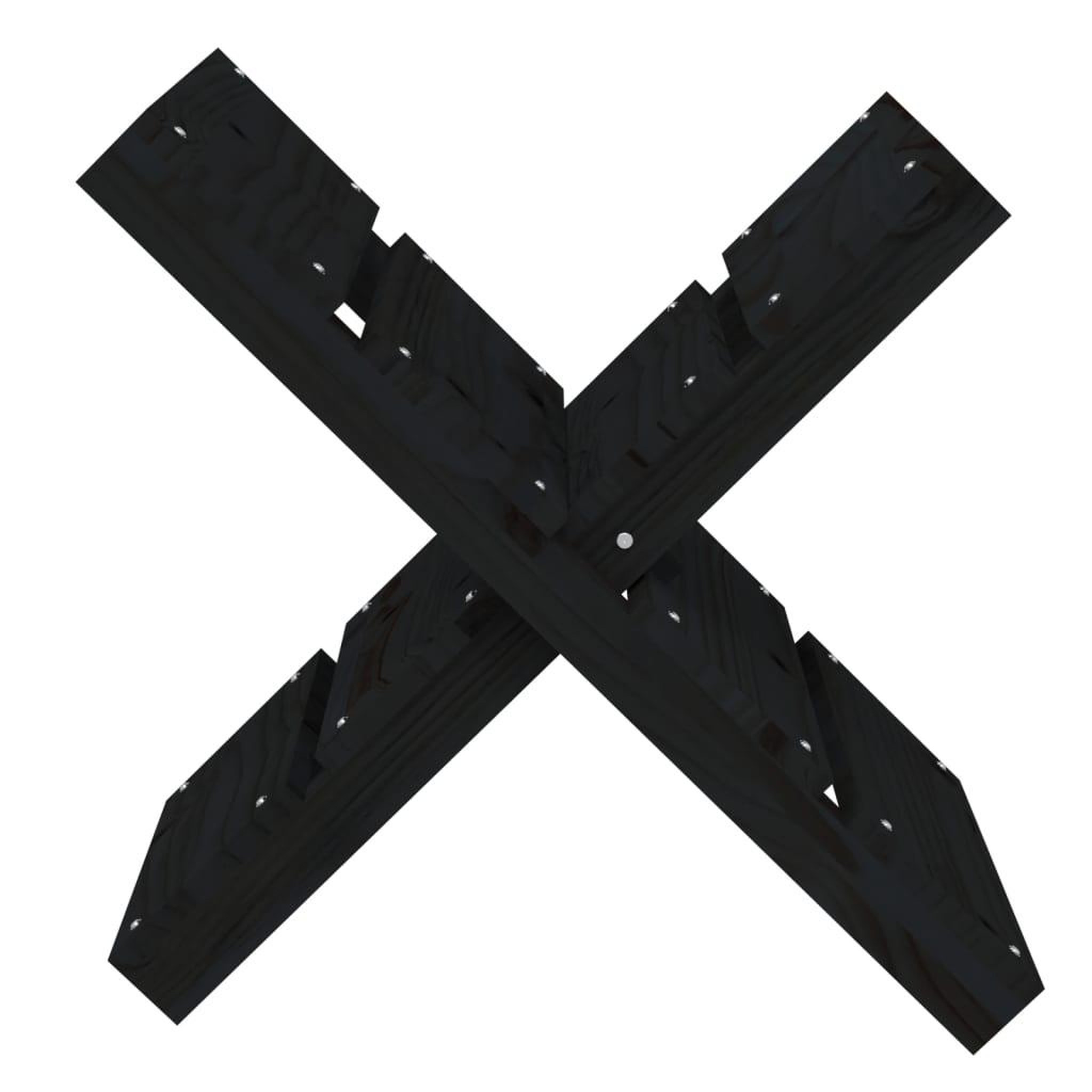 Voir la diapositive 5 : VIDAXL Porte-buches Noir 47x39,5x48 cm Bois massif de pin